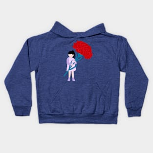 Girl with carnations Kids Hoodie